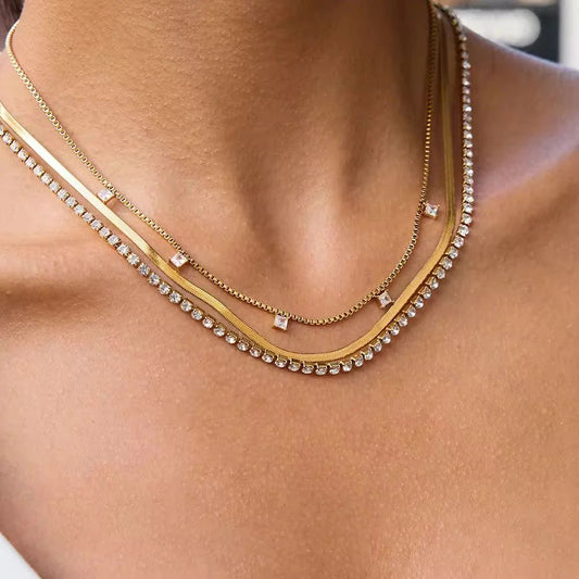 Triple Radiance Layered Necklace